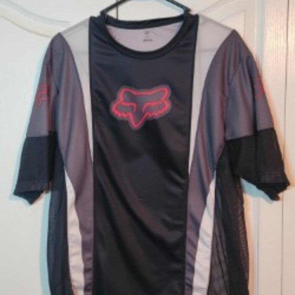 Fox Racing Vented T-Shirt XL Black/Gray/White Red Fox Head Logo